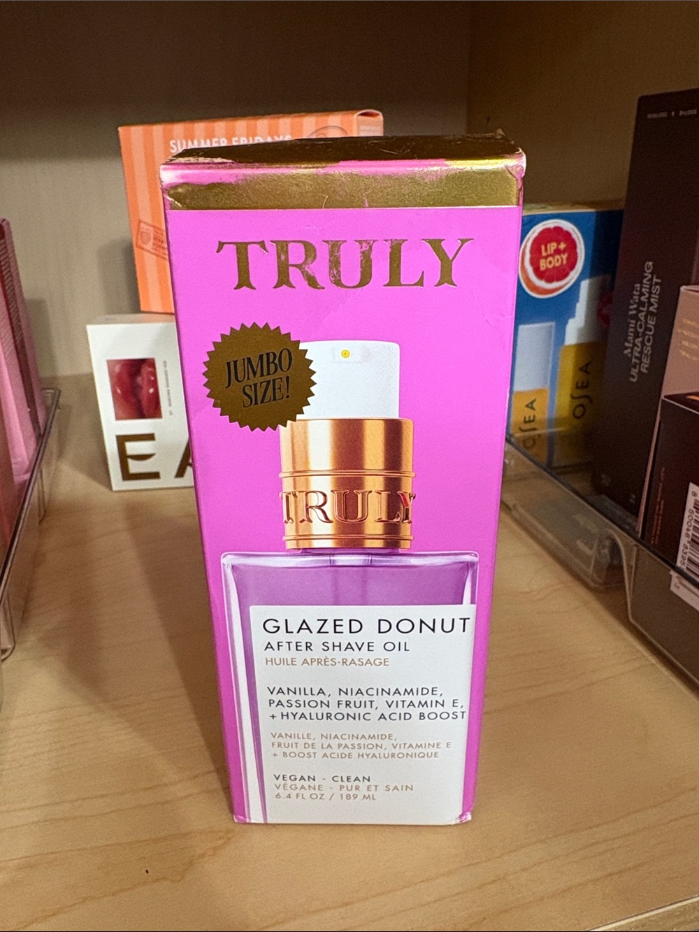 TRULY Glazed Donut After Shave Oil – Pink with Gold Accents